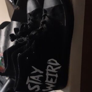 "Stay Weird" high tops